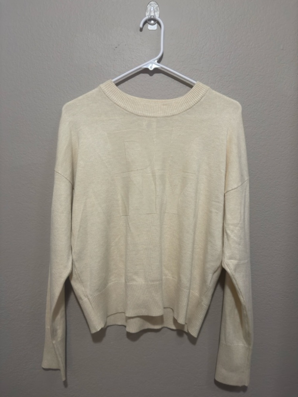 DKNY Cream Crewneck Pullover Sweater
